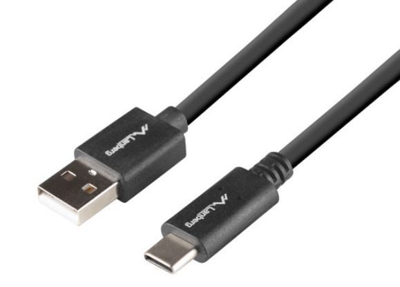 Lanberg Kabel USB-C(M)-&gt;USB-A(M) 2.0 1m czarny BOX QC 3.0