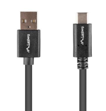 Lanberg Kabel USB-C(M)-&gt;USB-A(M) 2.0 0.5m czarny BOX QC 3.0