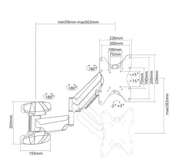Neomounts Uchwyt ścienny WL70-550BL12