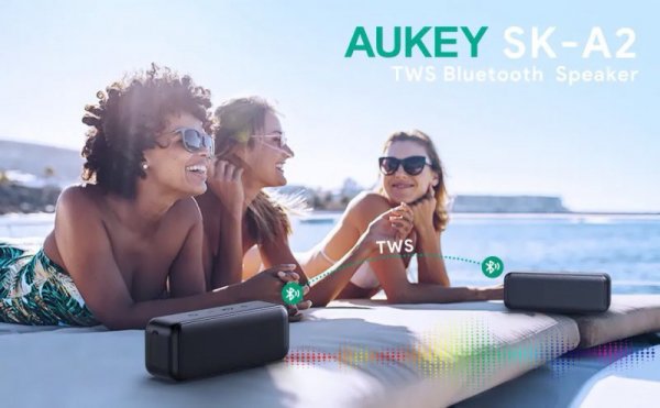 AUKEY SK-A2 Głośnik Bluetooth 5.0 | wodoodporny IPX7 | 28h | 10W | TWS