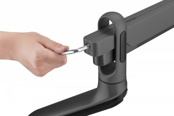 Digitus Uchwyt biurkowy podwójny z zaciskiem sprężyną gazową 2xUSB 2xLCD 17-32&quot;, max. 2x 9 kg