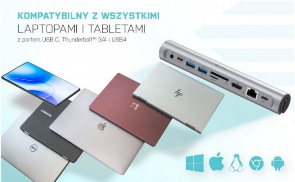 i-tec Zestaw stacja dokująca + podstawka Metal Cooling Pad for notebooks (up-to 15.6) with USB-C  Docking Station (Power Deliver