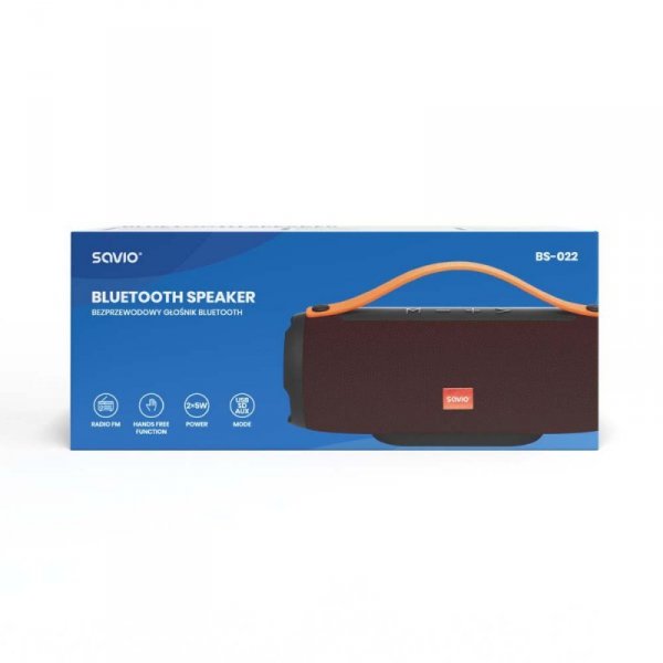 Savio Głośnik bezprzewodowy Bluetooth BS-022, czerwony