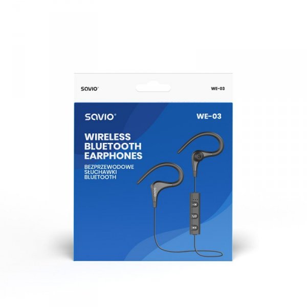 Savio Słuchawki Bluetooth z mikrofonem, WE-03