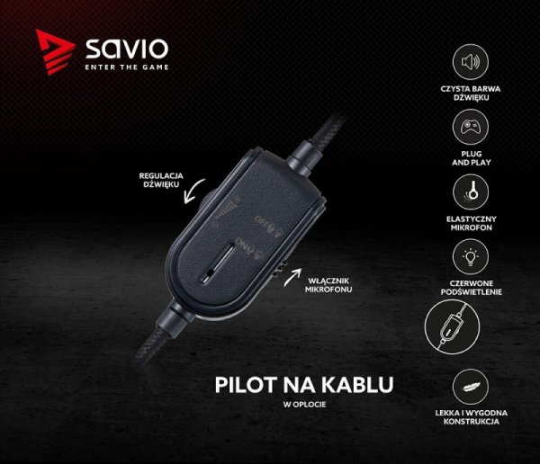 Savio Słuchawki Gamingowe z mikrofonem, Forge
