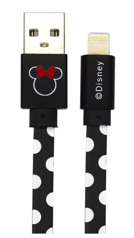 Disney Kabel USB Lightning 1m Minnie kropki czarne