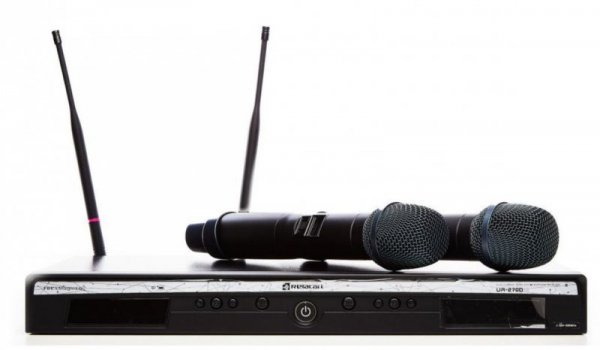 Relacart Bezprzewodowy podwójny zestaw UR-270D MH z mikrofonami doręcznymi, eliminatorem sprzężeń i EQ