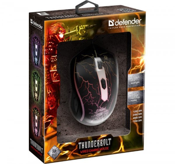 Defender Mysz gamingowa przewodowa THUNDERBOLT GN-925 2400 dpi 6P