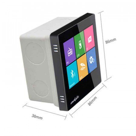 DSPPA Ścienny odtwarzacz stereo DM837W, microSD, FM, Bluetooth, 2x10W, ekran dotykowy, biały