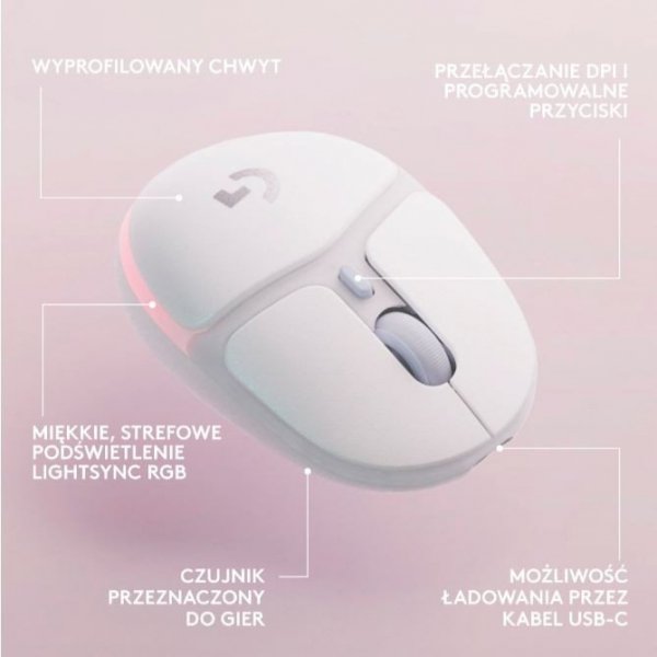 Logitech Myszka bezprzewodowa gamingowa G705 Off-White