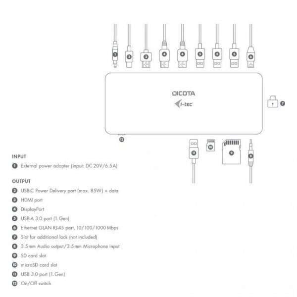 DICOTA Stacja dokująca USB-C 11-in-1 5K HDMI/DP PD 100W