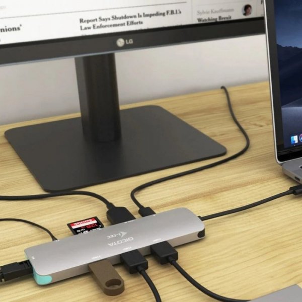 DICOTA Stacja dokująca USB-C Przenośna 8-in-1 4K HDMI PD 100W