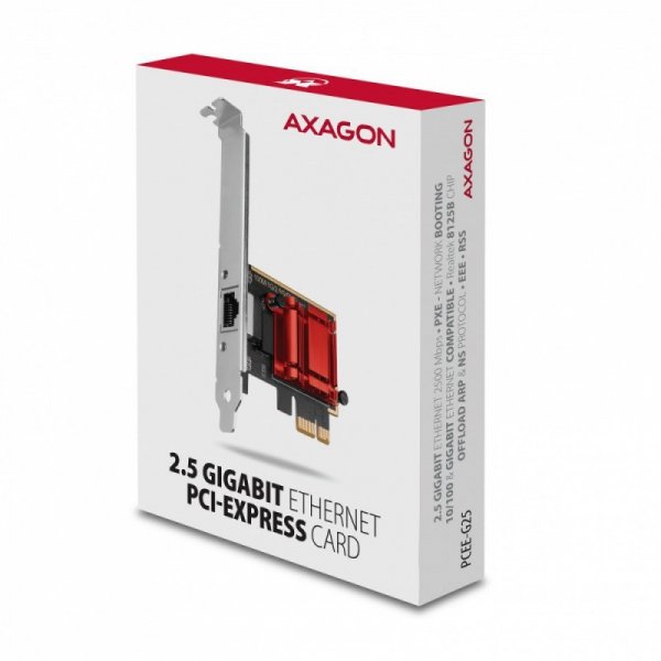 AXAGON PCEE-G25 Karta sieciowa PCIe 1 x 2.5 Gigabit Ethernet port  RJ-45 Realtek, PXE, SP & LP