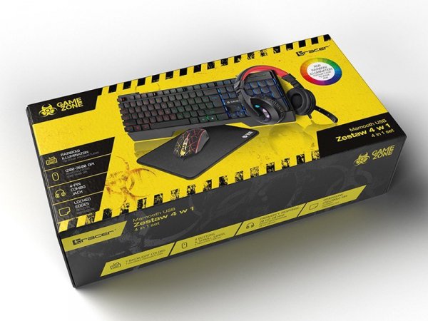 Tracer Zestaw gamingowy Gamezone Mamooth USB 4 w 1