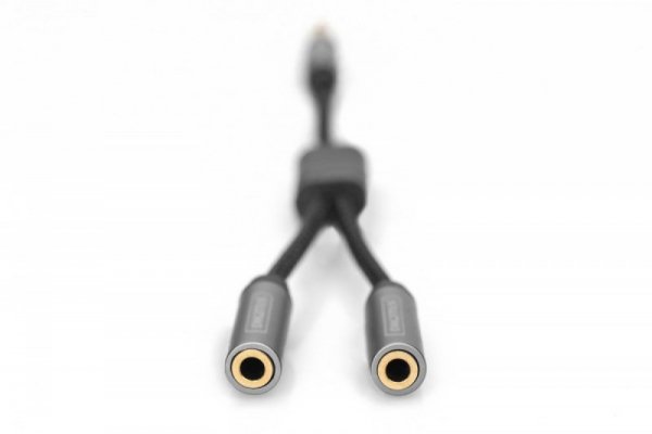 Digitus Kabel adapter audio splitter MiniJack 3,5mm /2x 3,5mm MiniJack M/Ż nylon 0,2m
