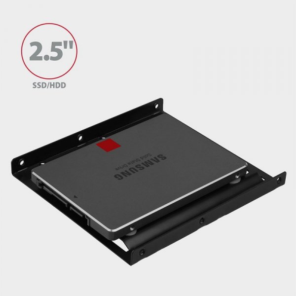AXAGON RHD-125B Ramka metalowa do montażu 1x 2.5&quot; HDD w pozycji 3.5&quot; Czarna