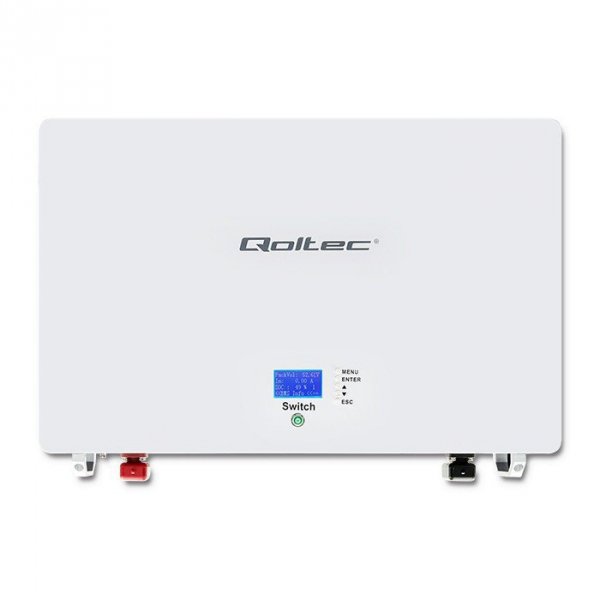 Qoltec Magazyn energii LiFePO4 | 7.2kWh | 48V | BMS | LCD