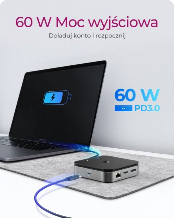 IcyBox Stacja dokująca IB-DK408-C41 7w1,HDMI, DP,USB,LAN