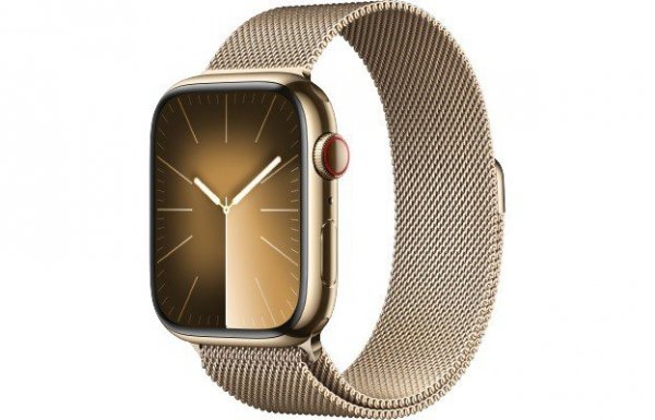 Apple Watch Series 9 GPS + Cellular, 45mm Koperta ze stali nierdzewnej w kolorze złotym z bransoletą mediolańską w kolorze złoty