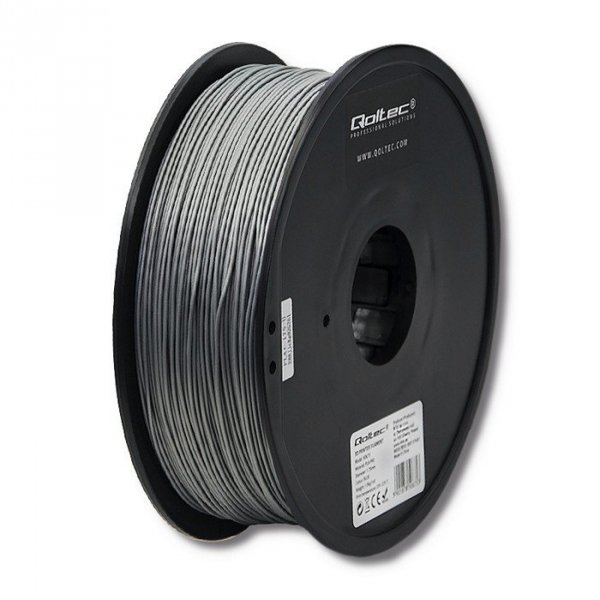 Qoltec Profesjonalny filament do druku 3D | ABS PRO | 1.75mm | 1kg | Srebrny