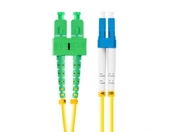 Lanberg Patchcord światłowodowy sm lc/upc-sc/apc duplex 3.0mm lszh g657a1 0.5m żółty