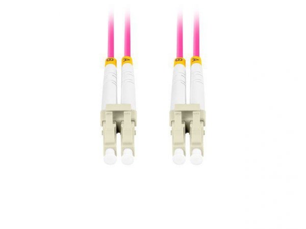 Lanberg Patchcord światłowodowy mm lc/upc-lc/upc duplex 3.0mm om4 50/125 0.5m fioletowy