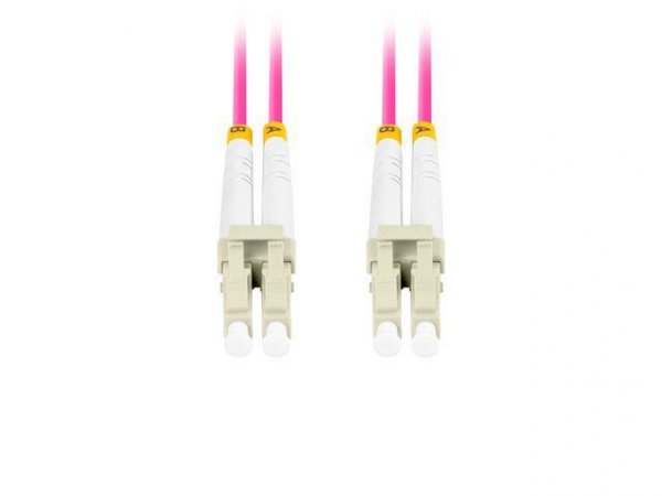 Lanberg Patchcord światłowodowy mm lc/upc-lc/upc duplex 3.0mm om4 50/125 3m fioletowy