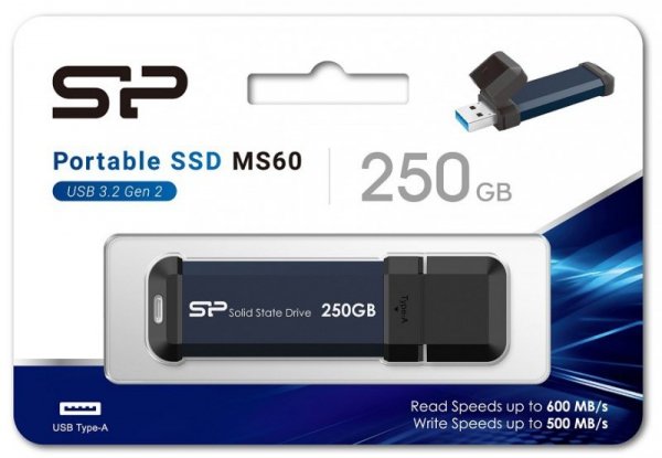 Silicon Power Dysk zewnętrzny SSD MS60 250GB USB 3.2 600/500MB/s