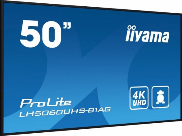 IIYAMA Monitor wielkoformatowy 49.5 cala LH5060UHS-B1AG matowy 24h/7 500(cd/m2) VA 3840 x 2160 UHD(4K) Android.11 Wifi CMS(iiSig