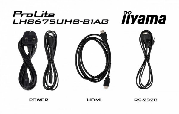 IIYAMA Monitor 85.6 calowy LH8675UHS-B1A, 24/7,IPS,ANDROID.11,4K,500cd/m2,WiFi,3xHDMI,DP,Daisy/Chain,2xUSB,2x10W,RJ45,iiSignage2