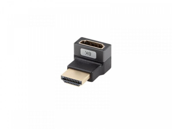 Lanberg Adapter HDMI(M)-HDMI(F) 8K kątowy góra aluminium srebrny AD-HDMI-08