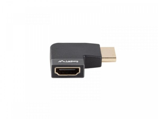 Lanberg Adapter HDMI(M)-HDMI(F) 8K kątowy prawo aluminium srebrny       AD-HDMI-10