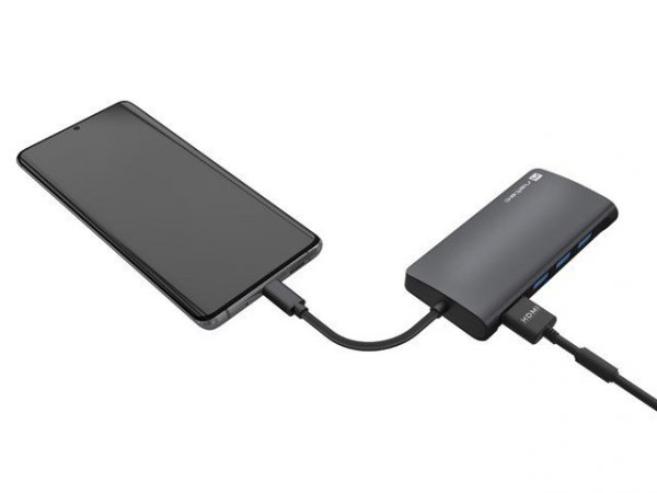 Natec Multiport Adapter Fowler 2 V2 USB-C-&gt;HUB USB 3.0 3X, HDMI4K