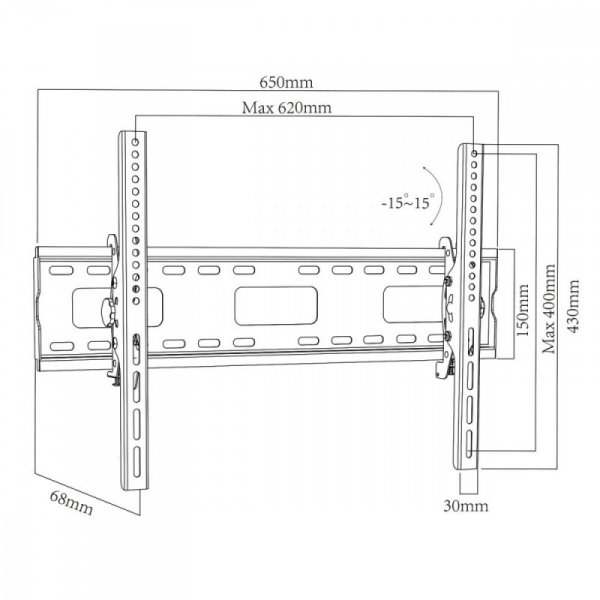 Maclean Uchwyt do TV 37-90&#039;&#039; 80kg MC-421 VESA 600x400