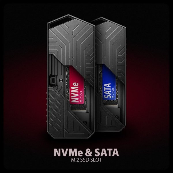 AXAGON EEM2-GAM Obudowa zewnętrzna aluminiowa USB-C 3.2 Gen 2 M.2 NVMe/SATA SSD Gaming