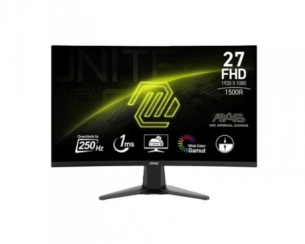MSI Monitor 27 cali MAG 27C6X LED/FHD/Curved/250Hz/czarny