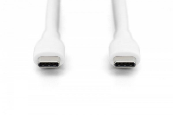 Digitus Kabel połączeniowy silikonowy USB-C - USB-C, USB 2.0 60W, 1m Biały