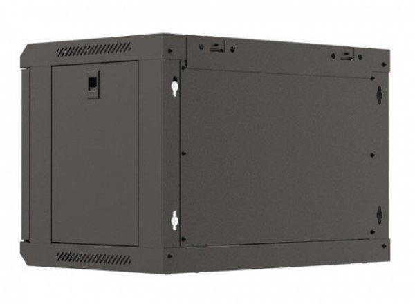 Lanberg Szafa instalacyjna rack wisząca 19" 6U 540x350 czarna drzwi  przeszklone ( flat pack)
