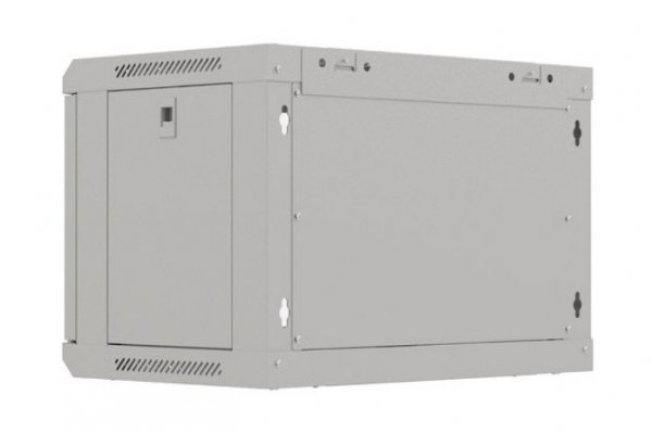 Lanberg Szafa instalacyjna rack wisząca 19" 6U 540x350 szara drzwi przeszklone ( flat pack)