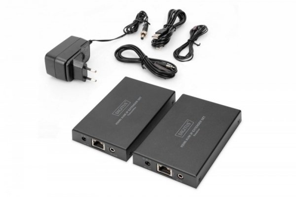Digitus Przedłużacz / Extender KVM HDMI+USB 150m po kat.5e UTP/IP 1080p FHD 60Hz audio (zestaw)