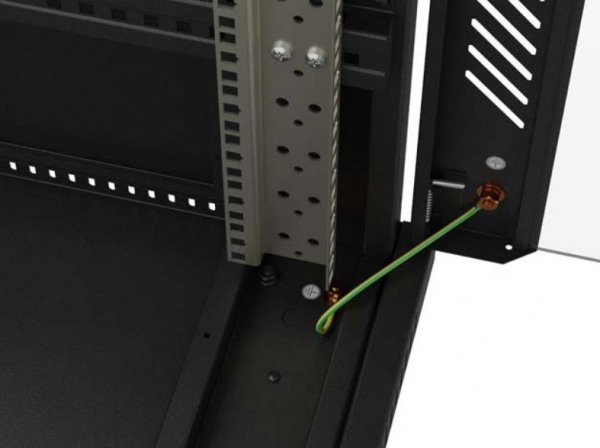 Lanberg Szafa instalacyjna rack stojąca 19" 22U 600x1200 czarna drzwi   perforowane (flat pack)