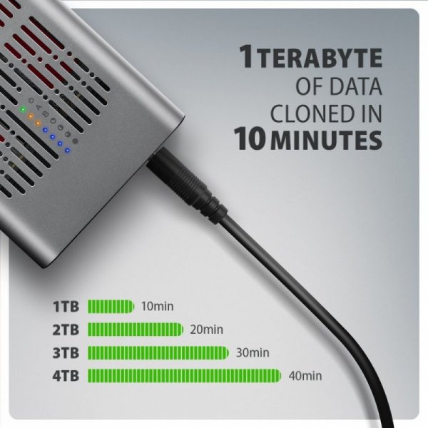 AXAGON EEM2-20GD Obudowa zewnętrzna aluminiowa USB-C 3.2 Gen2x2, Dual NVMe M.2 SSD 20gbps, Clone Master
