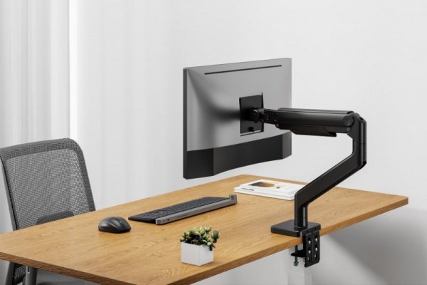 Digitus Uchwyt ramię biurkowe pojedyncze z zaciskiem i sprężyną mechaniczną 1x LCD max. 49&quot; 20kg, VESA: 75x75, 100x100, cza