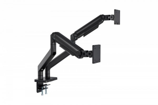 Digitus Uchwyt biurkowy podwójny z zaciskiem i sprężyną mechaniczną 2x LCD max. 45&quot; 2x 20kg, VESA: 75x75, 100x100