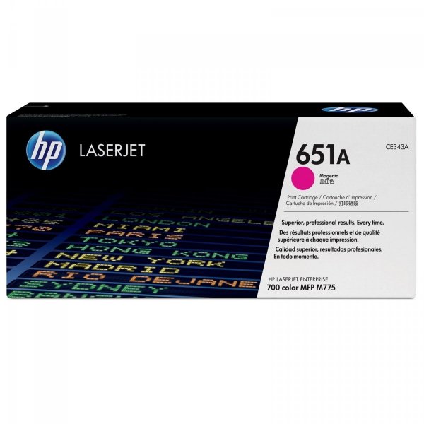 Toner HP 651A Magenta LaserJet Toner Cartridge CE343A