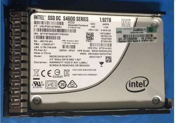 Hewlett Packard Enterprise SSD 1.92TB 6G SFF SATA MU SC DS