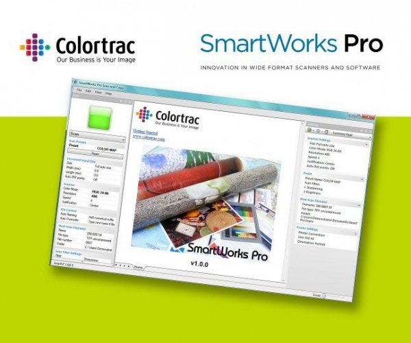 Program inżynierski Colortrac SmartWorks Pro do skanowania