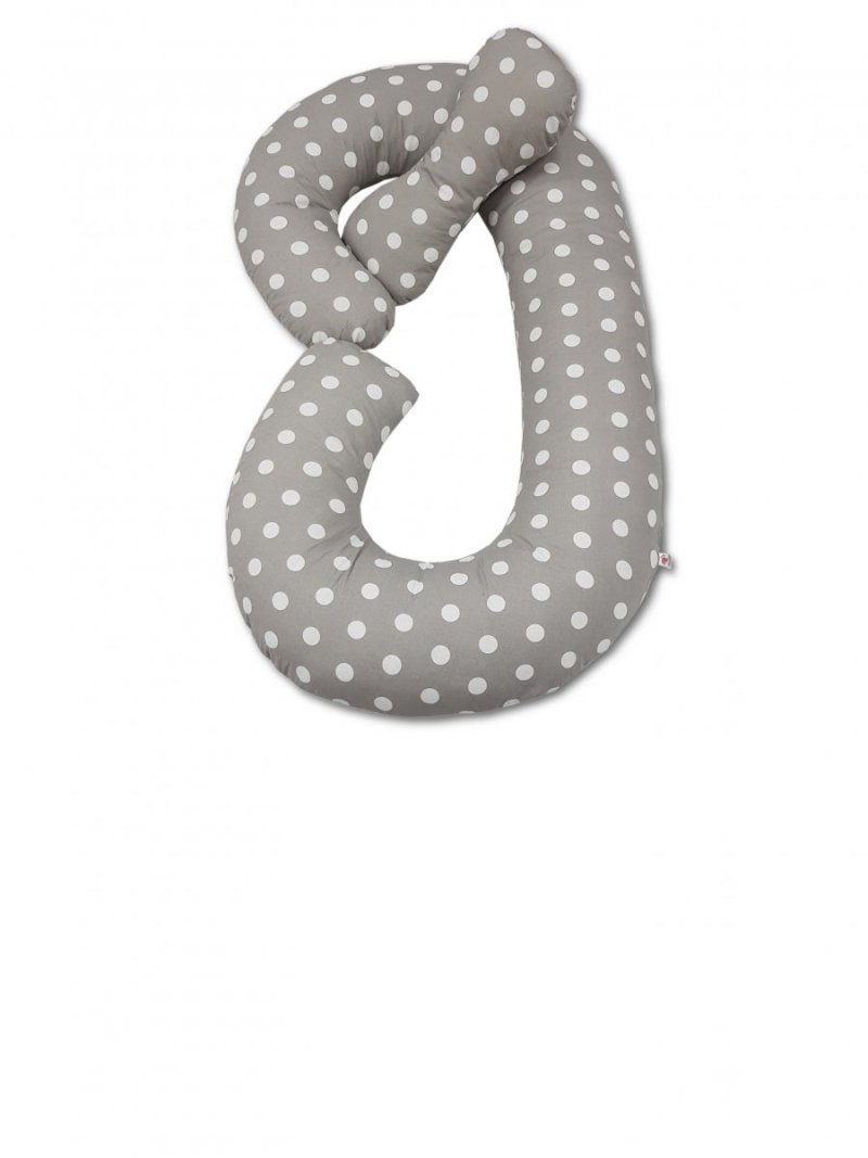 Poduszka ciążowa Typ C Rogal do karmienia i spania - SZARE GROCHY