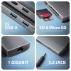 AXAGON HMC-8HLSA Wieloportowy hub USB 9in1, 5Gbps, 3x USB-A + HDMI 4K^30Hz, SD^microSD, GLAN, Audio, PD 100W, 20cm USB-C kabel