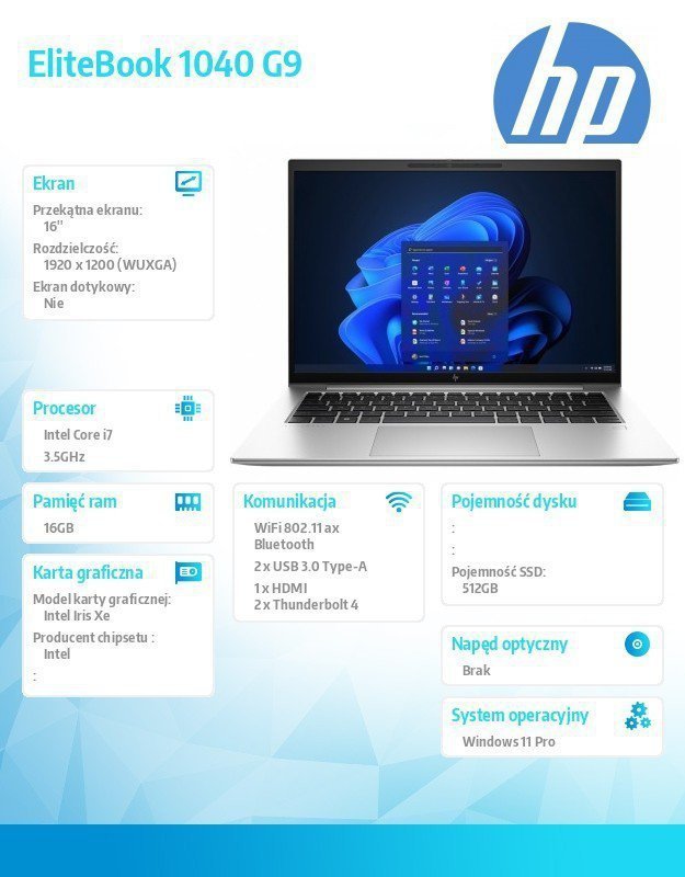 HP Inc. Notebook EliteBook 1040 14 inch G9 Wolf Pro Security Edition i7-1255U 512^16^W11P^14 6F618EA
